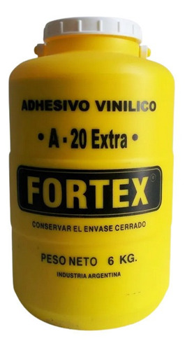 Adhesivo Cola Vinilica Fortex A-20 6 Kg. Carpinteria Madera