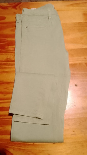Pantalón Mujer Verde Claro Denim Zara Importado Talle 38 (Usado)