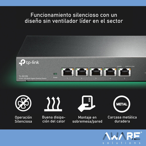 Switch De Escritorio Tp-link 5 Puertos 10g Gigabit Sx105