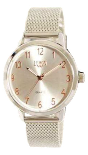 Reloj Mujer Lemon Malla De Metal Color Plateado L1571-51