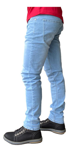 Pantalón Jeans Elasticado Slim Celeste
