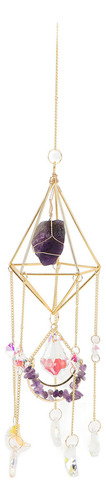 Carillón De Viento Colgante De Cristal Violeta, Con Forma De