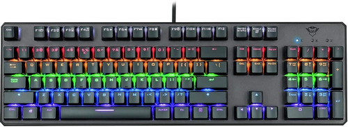 Imagen 1 de 6 de Teclado Gamer Trust Gxt865 Asta Mecanico Red Full Rgb Gtia