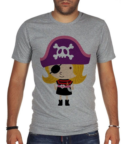 Remera De Hombre Girl Pirate Pirata Niña Dibujo Caricatura