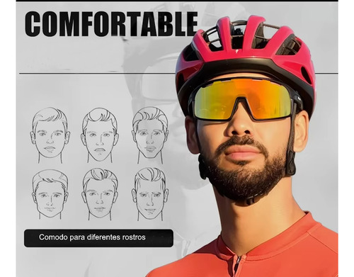 Ryscom Lentas Clasicos Gafas Deportivas Polarizada Espejo Color Naranja Verano Primavera Deportes Conduccion Auto Motocicleta Ciclismo Correr Proteccion Uv 400 Con Estuche Rigido Correa Paño Bolsa