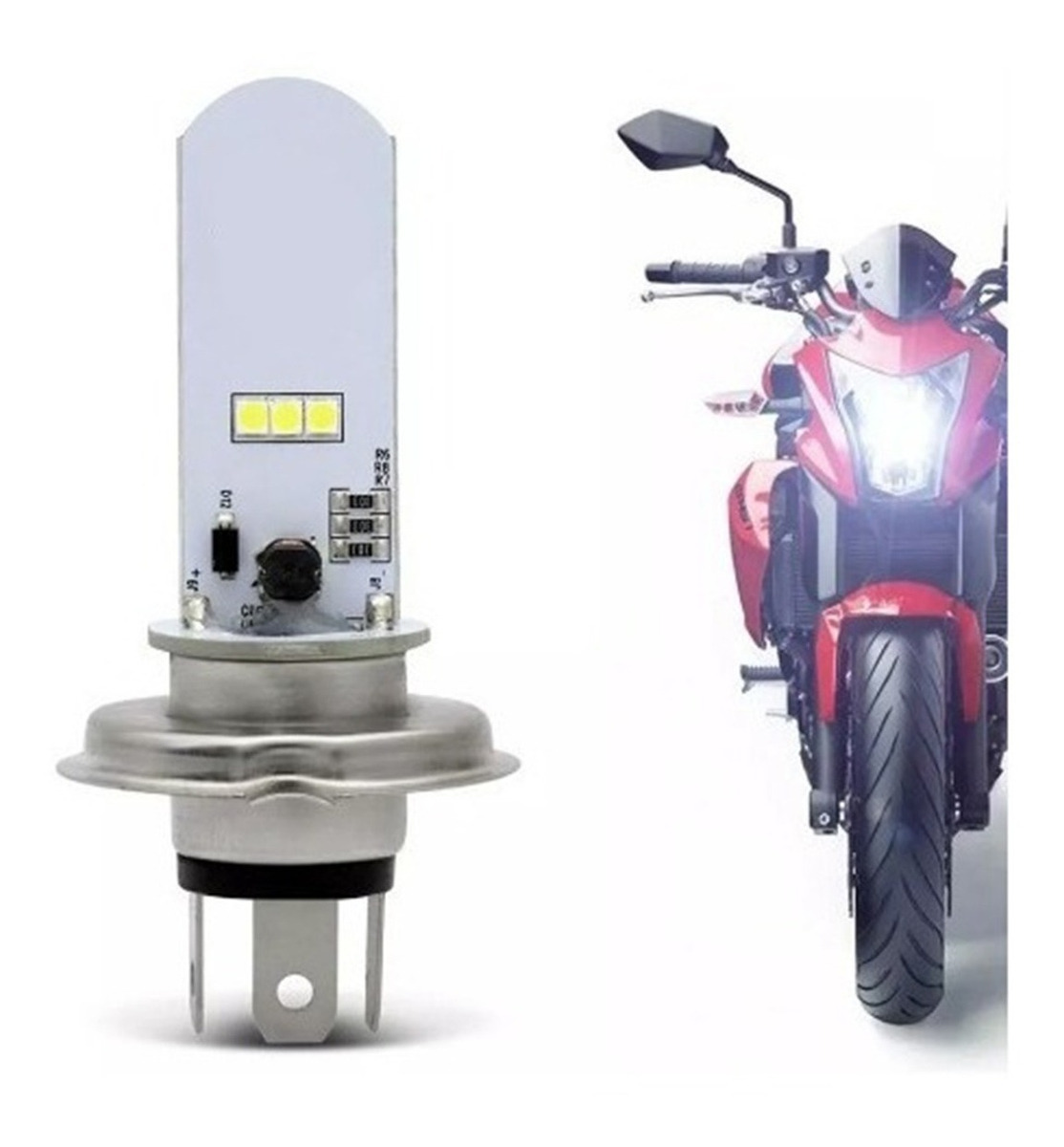 Lampada Farol Moto Led H4 35x35 6 Leds Cb 300 Twister Xj6 | Mercado Livre
