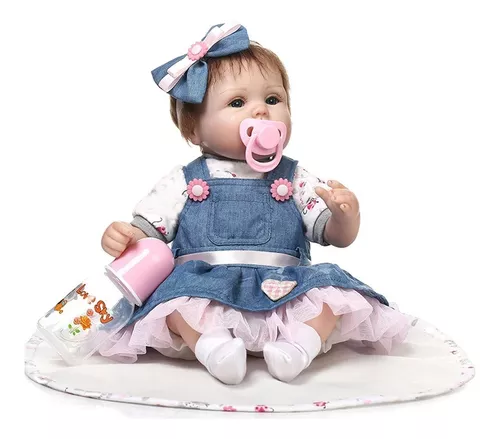 Muñeca Bebe Reborn Muñeca Realista Silicona 55cm Para Niñas