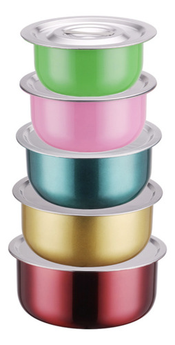 Batería De Cocina 10pzs Juego De Ollas Acero Inoxidable Set