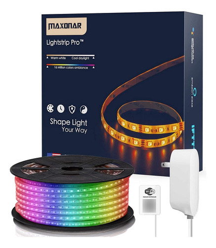 Luces De Tira Led Compatible Con Alexa Maxonar Wifi Kit D...