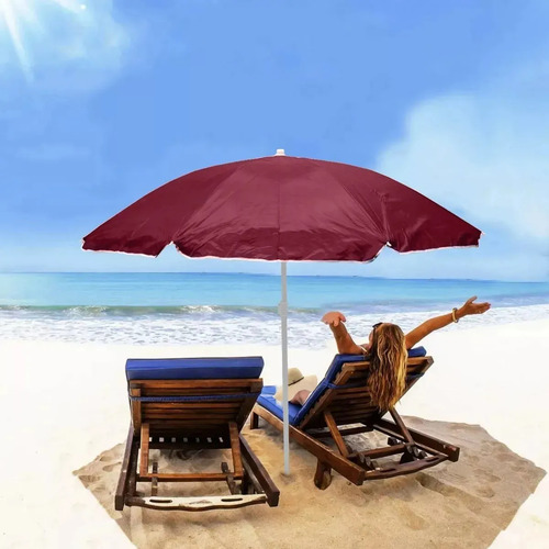 Sombrilla De Playa Jardín De 1.8m Reforzada + Funda Vino