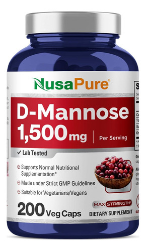 Nusapure D-manosa 1500 Mg - 180 Cáps Vegetales D-manosa