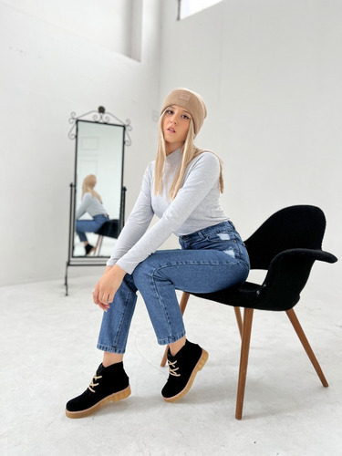 Chavitos Mujer Botita Gamuza Invierno Otoño Botineta Vale