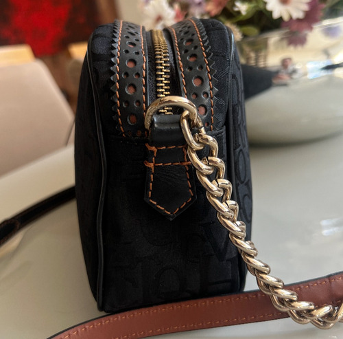 Bolsa Victor Hugo Original Kaia Preto Monograma Ouro Preto