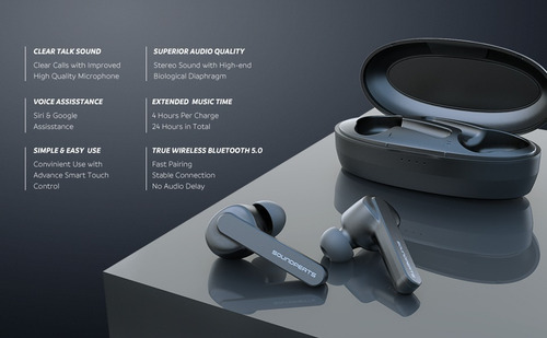 Imagen 6 de 6 de Auriculares in-ear gamer inalámbricos Soundpeats TrueCapsule black