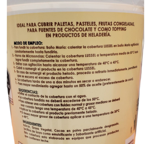 Cobertura Para Helados Sabor Fresa Lussel 1kg