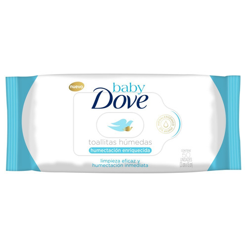 Imagen 1 de 2 de Toallitas húmedas Baby Dove Humectación Enriquecida 50 u