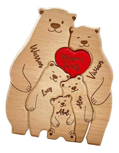 Bear Family Wooden Art Puzzle Familia Diy De Para La Casa 5