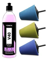 Comprar Kit Polidor Corte Refino Lustro Proteção V40 + 3 Boinas Cone