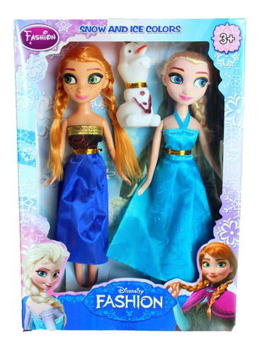 2 Muñecas Elsa Y Anna Frozen Muñeco Olaf Juguete Niña Barbie