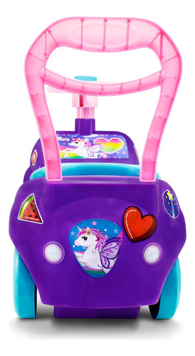 Montable Unicornios Carrito De Plástico Niñas Color Rosa