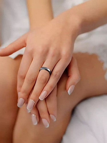 Set 3 Anillos Hematita Natural Alianza Conjunto Mujer Hombre