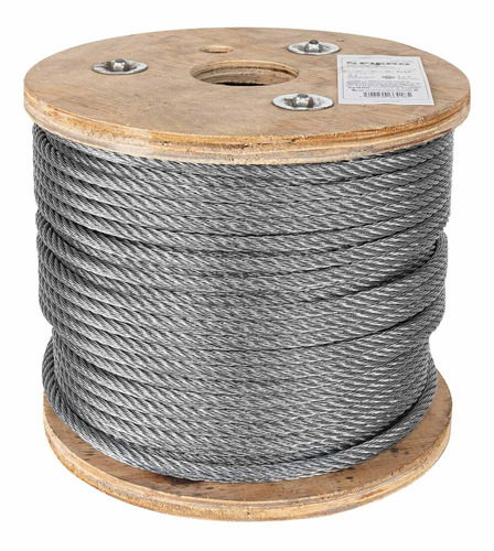 Cable De Acero 5/16' Rígido 7x7 Hilos Carrete 75 M