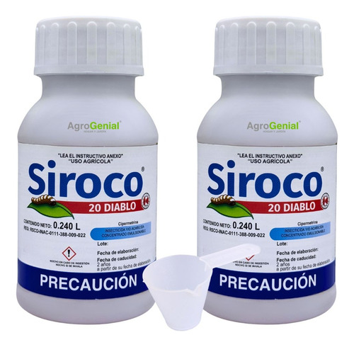 Siroco 20 2 Botellas 240ml Para Araña Roja Gusano Cucaracha