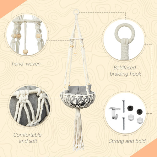 Hamaca De Macramé Para Gatos Y Perros Pequeños