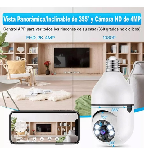 Kit 2 Camera Ip Inteligente Lampada Panoramica Yoosee Wifi