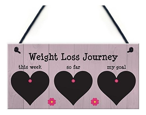 Señales - Weight Loss Tracker Chalkboard Hanging Sign W