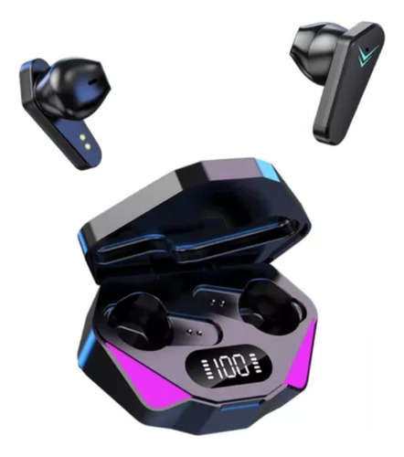 Auriculares X-15 Bluetooth Inalámbricos Rgb In Ear Micrófono Color Negro