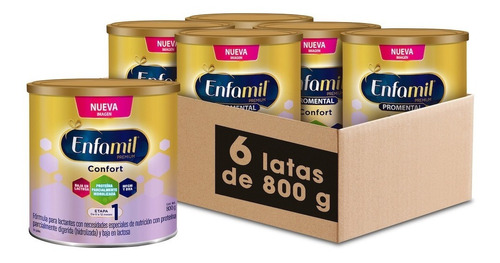 Leche De Crecimiento Enfamil Confort 6 Latas De 800gr C/u