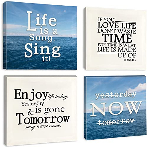 Inspirational Wall Art, Set Of 4 12 ×12  Life Is Song ...