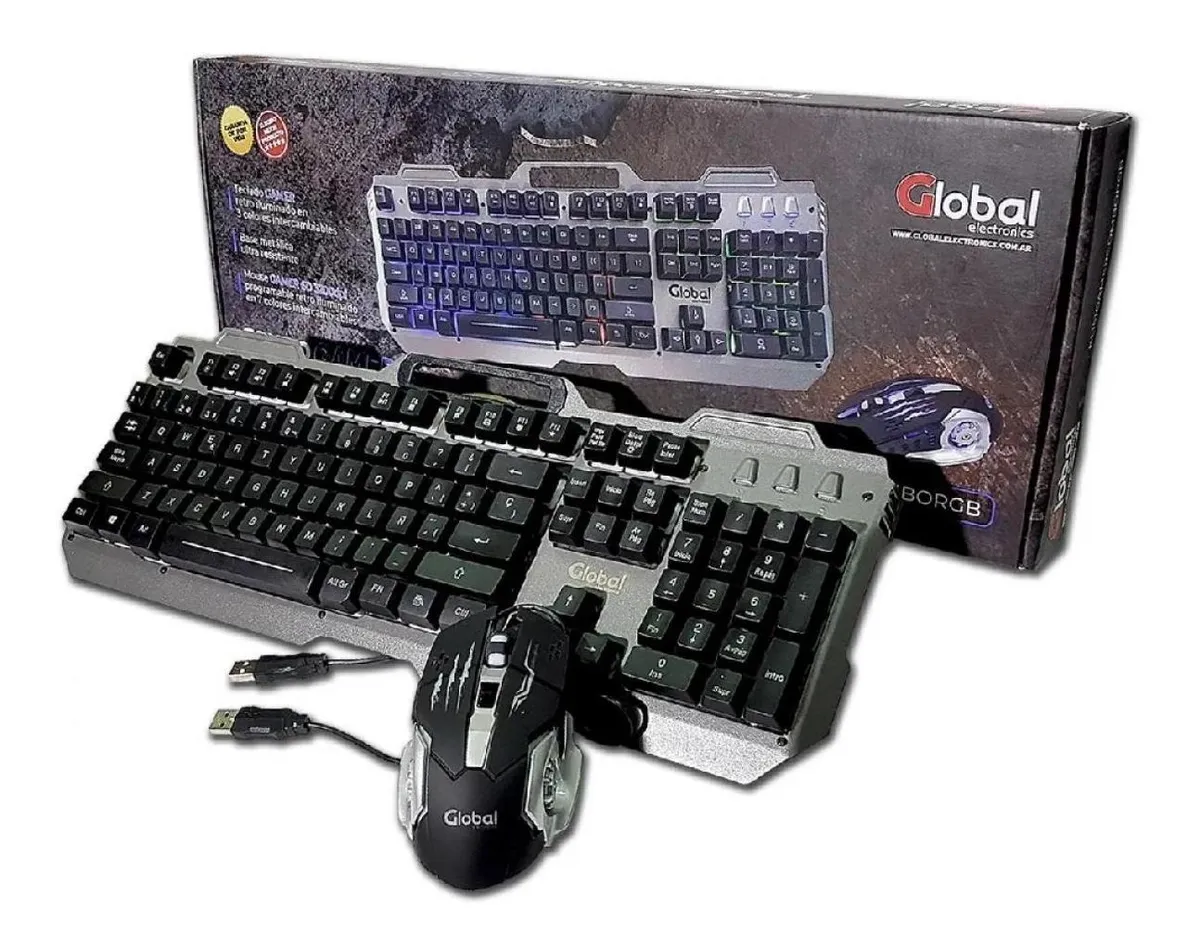 Combo Teclado Y Mouse Metálico Rgb Kl151 La Plata