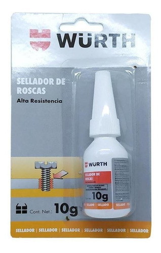 Wurth Sellador De Roscas Alta Resistencia 10g Rojo