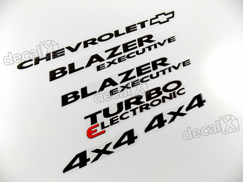 Kit Emblema Adesivo Blazer Executive 2008 4x4 Resinado