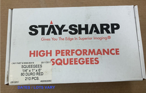 Stay-sharp 80 Duro Red Squeegees 1/4  X 1  X 6  #4020603 Tts