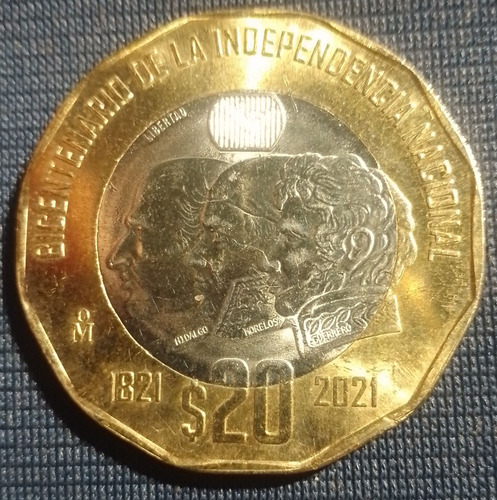 Moneda De 20 Pesos 2021 Bicentenario #2 Brilliant 