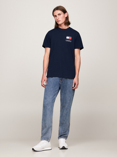 Polera Essential Con Logo Azul Tommy Hilfiger
