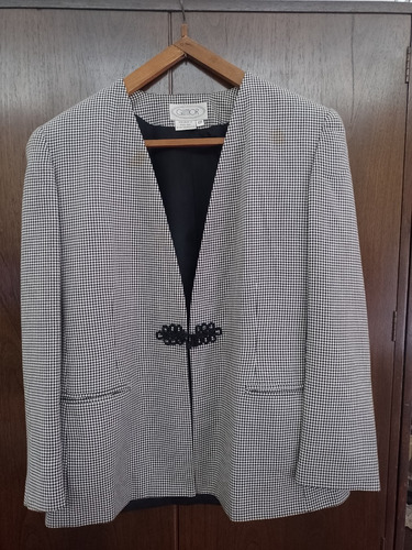 Conjunto Blazer Pantalón Pollera Lanilla Cuadrille B Y N