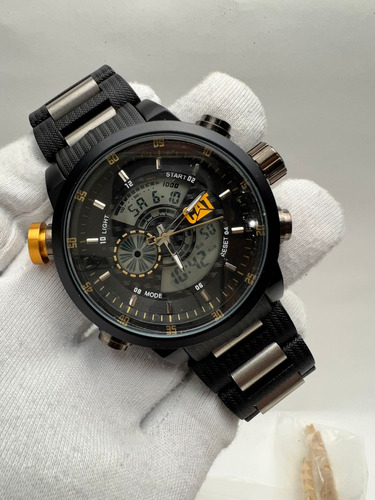 Reloj Cat Caballero Doble Tiempo Con Lata Dorado Oscuro Dorado Oscuro Dorado Oscuro