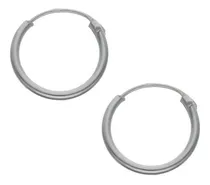 Comprar Aros De Plata Fina 925 Argollas 14mm Unisex Plata Italiana