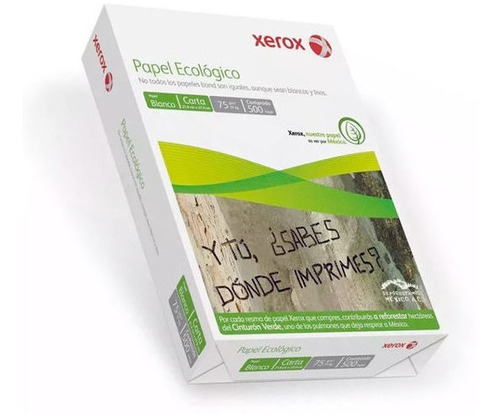 Papel Blanco Bond Marca Xerox Carta Paquete Con 500 Hojas