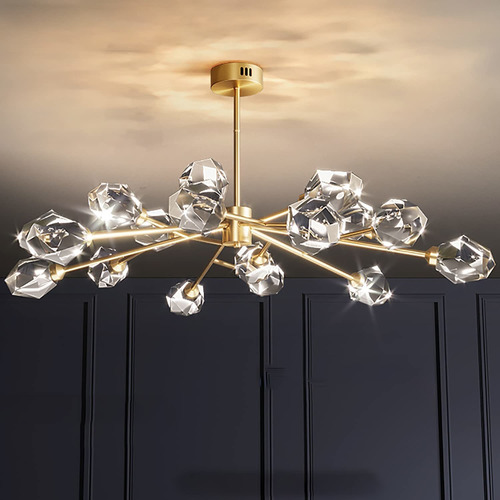 Candelabro Cristal Moderno 44  15 Luz Sputnik Techo Alto Ma