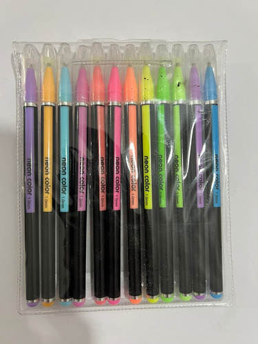 12 canetas de gel metálico de néon pastel de qualidade pastel