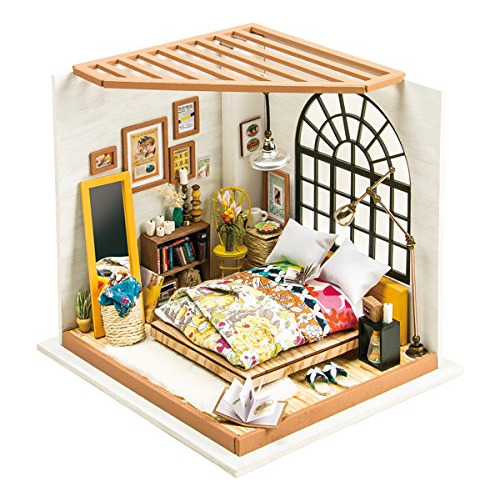 Kit De Casa De Muñecas Miniatura Bricolaje, Dormitorio...