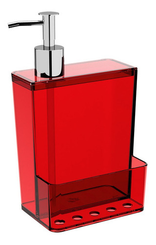 Nuevo dispensador de detergente para vidrio de 600 ml, color rojo Coza