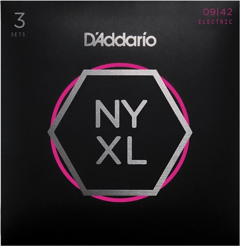 Pack 3 Encordados Daddario New York Xl 09 Para Guitarra