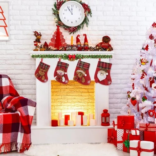 4 Calcetín Navidad Adorno Colgante Árbol Navidad Decorativo