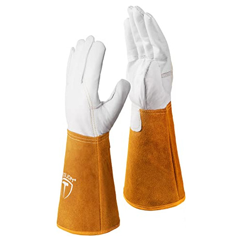 Guantes De Soldadura Tig De Piel De Cabra Premium, Puñ...